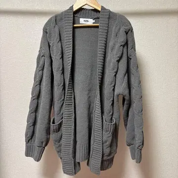 AZUL BY MOUSSY 셔닐 케이블 니트 롱 가디건