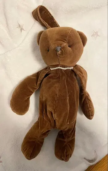 테디베어 브라운 벨벳 봉제 인형 28cm