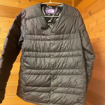 The North Face 블랙 다운 가디건 이너다운