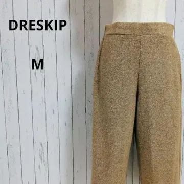 드레스 와이드 팬츠 허리밴딩 루즈핏 트위드풍 M 브라운 계열 가을/겨울