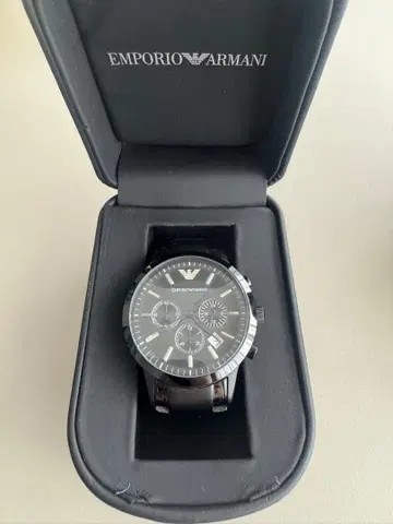 EMPORIO ARMANI 크로노그래프 손목시계 블랙