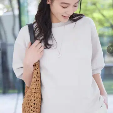 택 포함 새상품 Dessin 데셍 백 헨리넥 티셔츠 그레이지