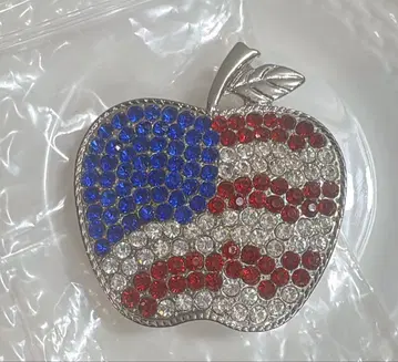 사과 미국 국기 스톤 버클