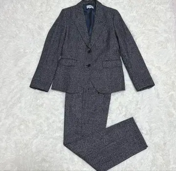 그레이 계열 체크 비즈니스 정장 상하의 세트