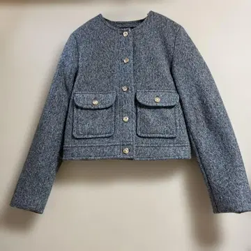 새상품 ZARA 부클레 숏 자켓 골드 버튼 XS 사이즈