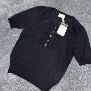 Harrods 실크 캐시미어 혼방 울 반팔 티셔츠 미사용