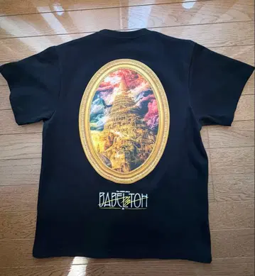 바벨탑 아트 티셔츠 블랙 M 사이즈