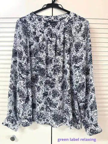 그린 레이블 릴랙싱 스탠드넥 블라우스