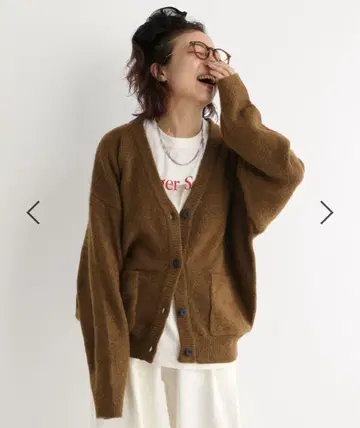 [바야코 기획] V넥 니트 가디건 keep being you 브라운