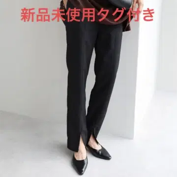 에버네이비 evernavy e.n. 블랙 슬릿 스트레이트 팬츠