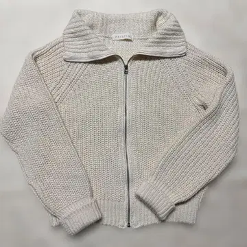 새상품 PRISTINE  니트 블루종 오가닉 코튼 화이트 M