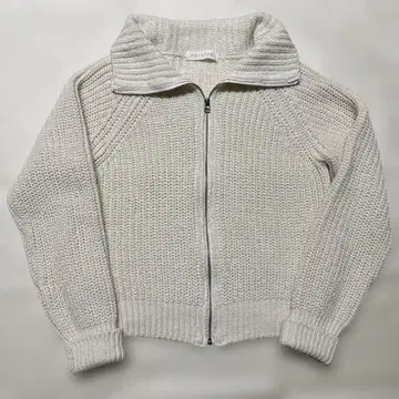 새상품 PRISTINE  니트 블루종 오가닉 코튼 화이트 M