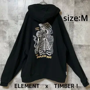 [ ELEMENT x TIMBER! ] 백 프린트 후드티 블랙 M