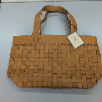 미사용 zucchero 뜨개질 가죽 토트백