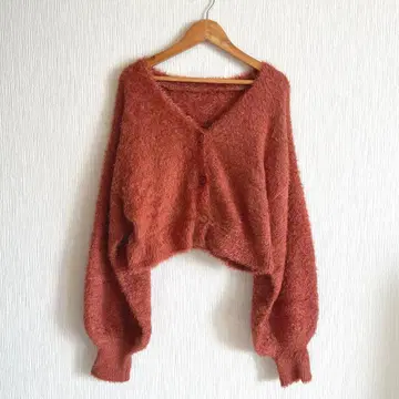 카스타네 샤기 숏 니트 오렌지