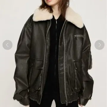 SLY VINTAGE F LEATHER S 블루종 BLK 완판템