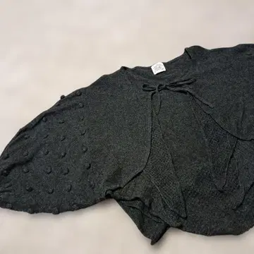 Fairy cotton 폼폼 니트 가디건 그레이