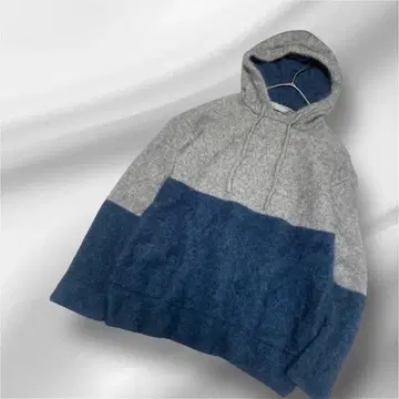 빅 사이즈! DAMA collection / 울 / 헤어리 후데트 니트