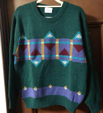 dunhill 기하학 패턴 니트 M