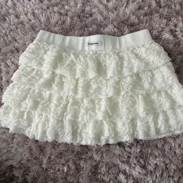 crank CRANK 칸칸 프릴 미니 스커트 화이트