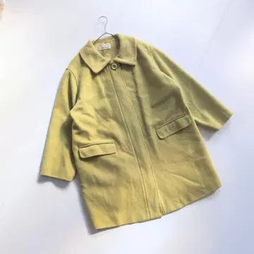 SAINTVERGER 니트 옷깃 울 코트 자켓 피스타치오 그린