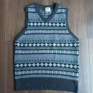 BEAMS HEART 페어아일 패턴 니트 베스트 M