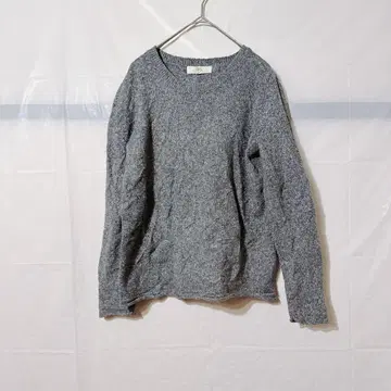 새상품급 PINQUE 그레이 긴팔 니트 스웨터 [ S ] 무지 심플