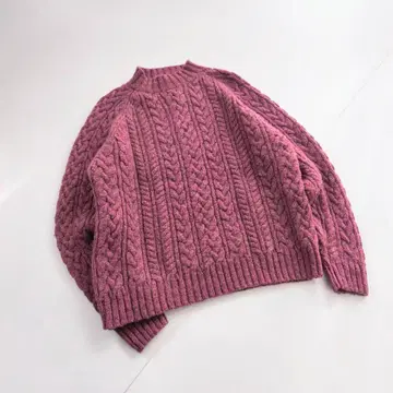 셰틀랜드 울 니트 핑크 M A11