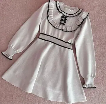 새상품급 evelyn 바이컬러 프릴 op 핑크