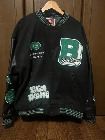 벤 데이비스 바시티 자켓 L 블랙/그린
