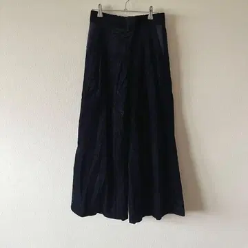 Antigravite 코듀로이 와이드 팬츠 사이드 슬릿 네이비