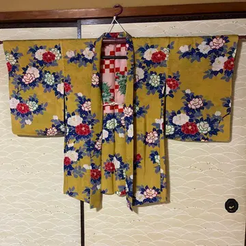 색색깔 모란 꽃무늬 안감 사자 무늬 겉옷 순수 실크