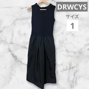 도로시 네이비 슬리브리스 도킹 원피스 이소재