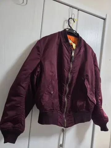 80s USA ALPHA MA-1 플라이트 자켓 XL 마룬