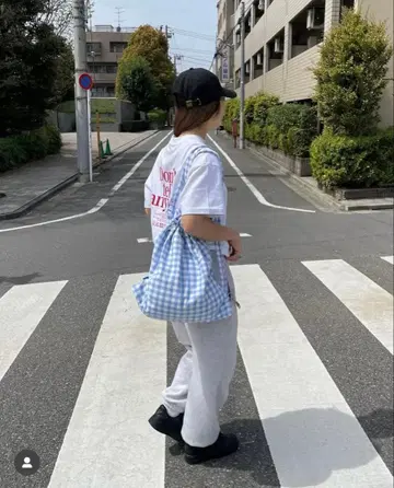 유리카 아크츠 깅엄 냅색/baby blue