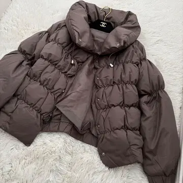 VICKY 비키 목 부분 포근한 다운 자켓 카키 그레이