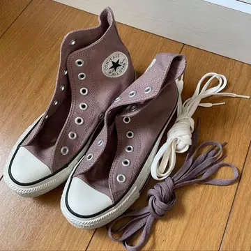 [CONVERSE] 스니커즈 22.5 핑크 베이지 하이컷 신발