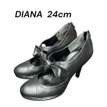 DIANA 펌프스 하이힐 리본 플랫폼 블랙 24cm
