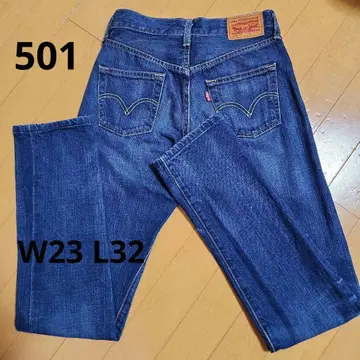 Levi's 501 다크 블루 스트레이트 청바지 W23L32