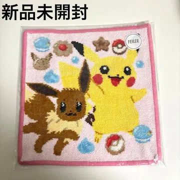 페이러 포켓몬 피카츄 이브이 손수건 핑크