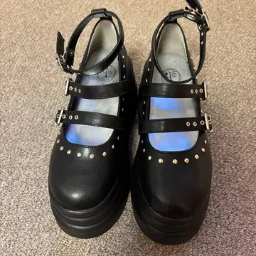 YOSUKE 블랙 플랫폼 신발