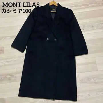MONT LILAS 캐시미어 100% 더블 롱 코트 블랙 11호