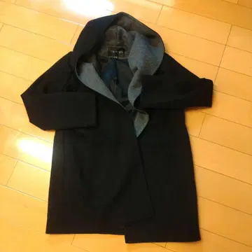 INDIVI 후드 부착 피 코트 블랙/그레이