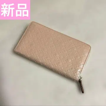 새상품 러셋 russet 에나멜 로고 엠보 장지갑 핑크