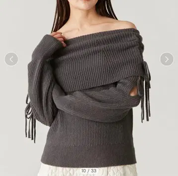 프레이 아이디 리본 디테일 오프숄더 니트