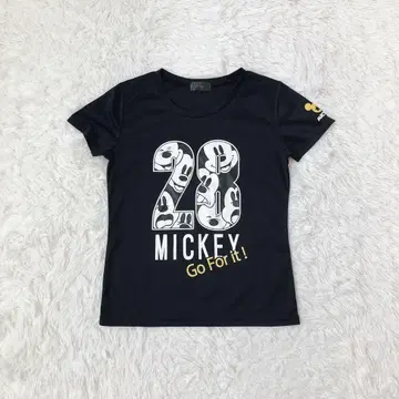 디즈니 반팔 T셔츠 크루넥 드라이 소재 속건성 프린트 블랙 M