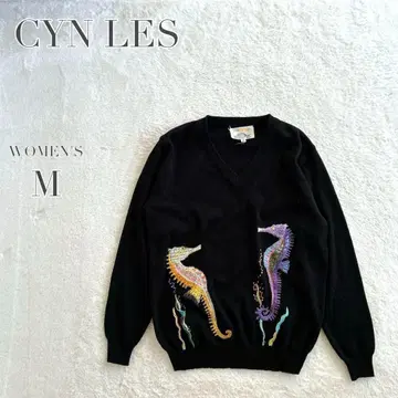 레어 니트 스웨터 구제 의류 80s 타츠노오토시고 빈티지 자수 캐주얼