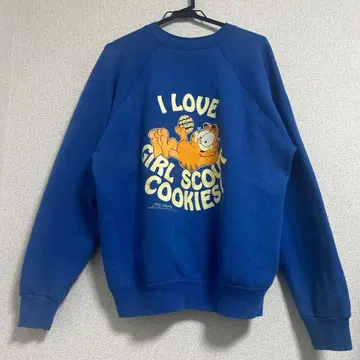80-90's Garfield 가필드 맨투맨 블루 레트로