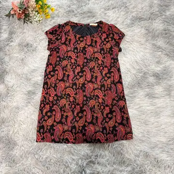 페이즐리 무늬 튜닉 [ F ] 레드 올 패턴 울 풀오버 라메 믹스