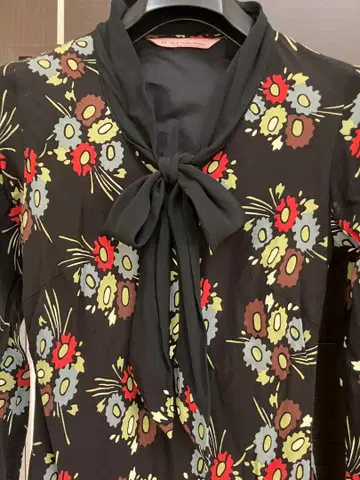 PS Paul Smith Women 꽃무늬 리본 포함 긴팔 원피스